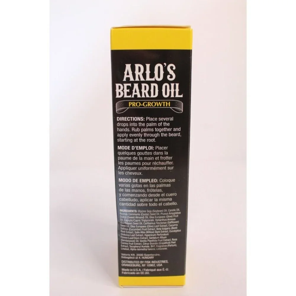Arlo's Bear Oil Pro-Growth Sandalwood & Vanilla Scent & Castor Oil 2.5 fl oz NEW